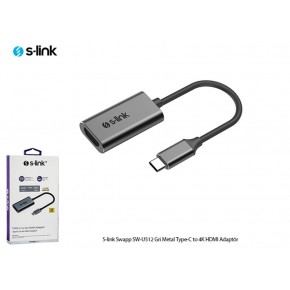 S-link Swapp SW-U512 4K@30Hz Gri Metal Type-C to 4K HDMI Adaptör