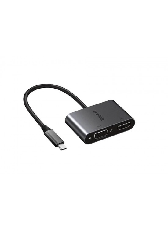S-link Swapp SW-U516 4K@30Hz TypeC to HDMI + VGA Adaptör S-link Swapp SW-U516 4K@30Hz TypeC to HDMI + VGA Adaptör