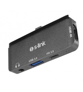 S-link SWV-USBC035 Type-C to HDMI + PD + USB 3.0 3.5mm Aux port Çevirici Adaptör