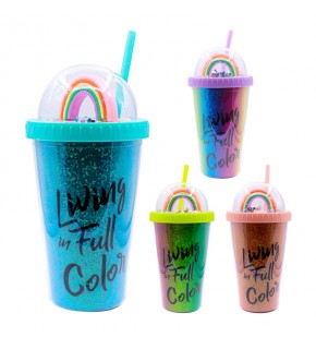 Şahin PM-3004 Colorful Pipetli Bardak Matara 450Ml