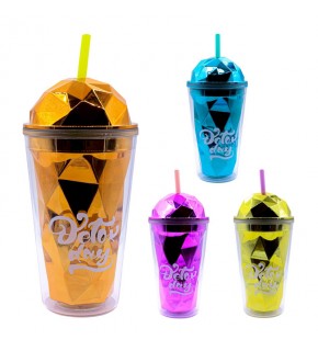 Şahin PM-3006 Crystal Pipetli Bardak Matara 450Ml