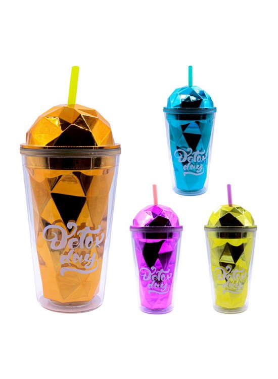 Şahin PM-3006 Crystal Pipetli Bardak Matara 450Ml