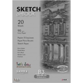 Sahra Bloknot Tutkallı Ivory Kağıt 17,3x24,5 90 GR
