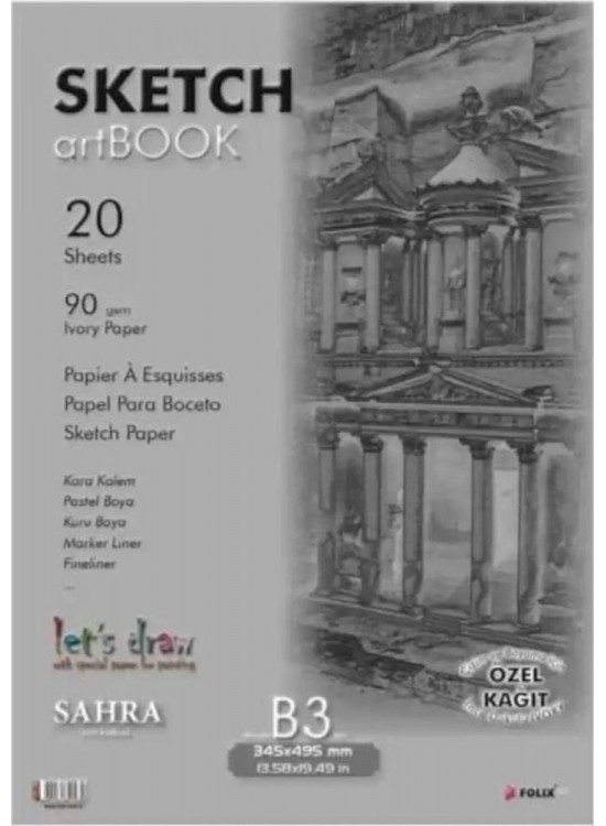 Sahra Bloknot Tutkallı Ivory Kağıt 17,3x24,5 90 GR