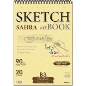Sahra Spiralli 34,5x49,5 Blok.90 Gr.Ivory Kağıt