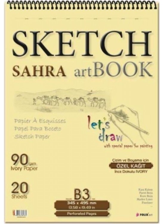 Sahra Spiralli 34,5x49,5 Blok.90 Gr.Ivory Kağıt