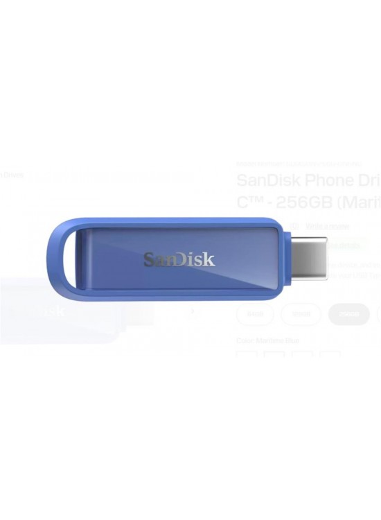 Sandisk SDIXS0N-256G-GN6ND 256GB Phone Drive with USB-C-128GB (Maritime Blue) Flash Bellek Sandisk SDIXS0N-256G-GN6ND 256GB Phone Drive with USB-C-128GB (Maritime Blue) Flash Bellek