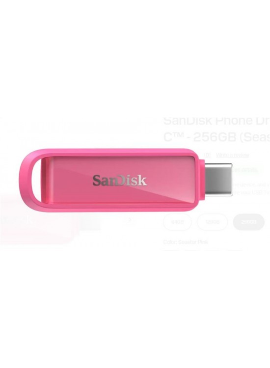 Sandisk SDIXS0N-256G-GN6NG 256GB Phone Drive with USB-C-128GB (Seastar Pink) Flash Bellek Sandisk SDIXS0N-256G-GN6NG 256GB Phone Drive with USB-C-128GB (Seastar Pink) Flash Bellek