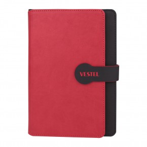 SARAY KIRMIZI TARİHSİZ DEFTER (15X21 CM)
