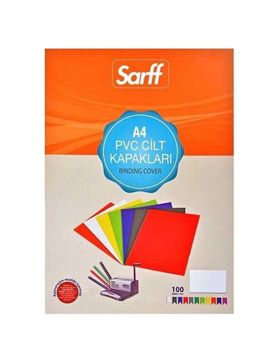 Sarff Cilt Kapağı Plastik Opak A4 160 MIC Beyaz 15201012 (1 Adet)