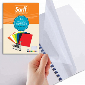 Sarff Cilt Kapağı Plastik Opak A4 160 MIC Şeffaf Buzlu 15201004 (1 Adet)