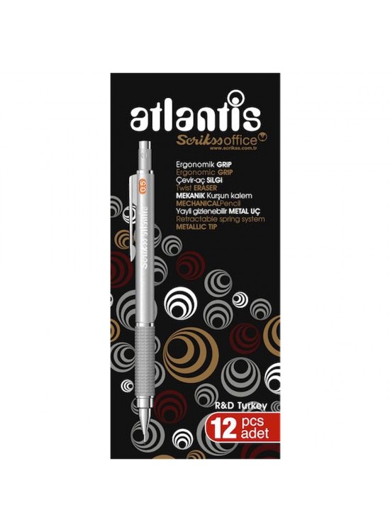 Scrikss Atlantis Versatil 0.5 Mm Gümüş Renk 12 Li