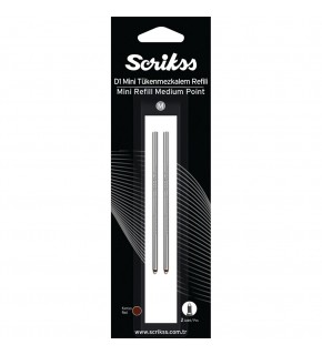 Scrikss D1 Tukenmez Medıum Kısa Refil Kırmızı Bls (1 Adet)