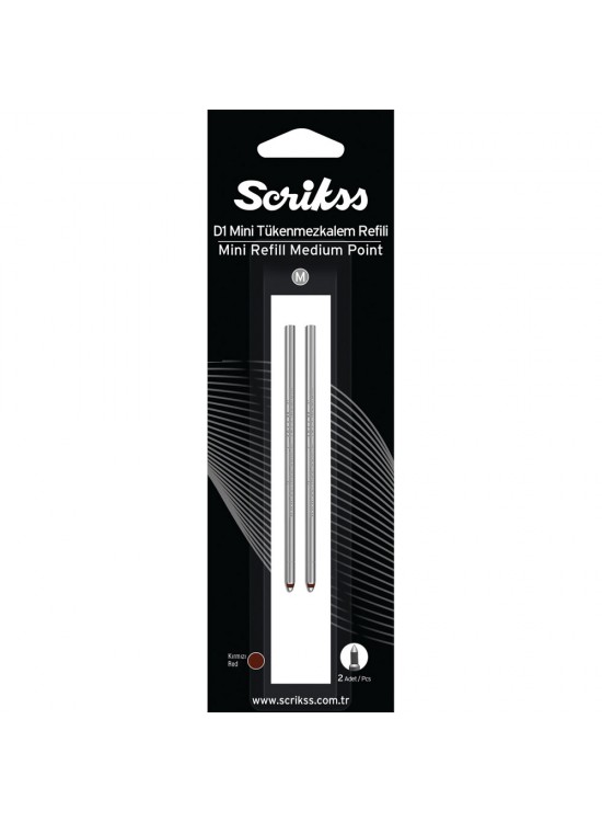 Scrikss D1 Tukenmez Medıum Kısa Refil Kırmızı Bls (1 Adet)