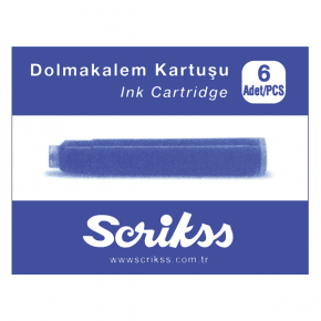 Scrikss Dolma Kalem Kartuşu Mavi (1 Adet)