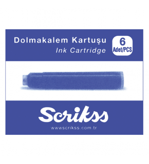Scrikss Dolma Kalem Kartuşu Mavi (1 Adet)