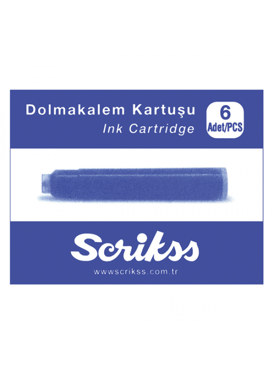 Scrikss Dolma Kalem Kartuşu Mavi (1 Adet)