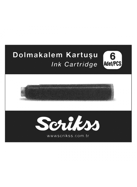 Scrikss Dolma Kalem Kartuşu Siyah (1 Adet)