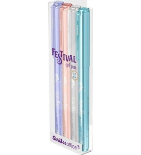 Scrikss Jel Kalem Festıval 0.7 MM Pastel Renkler 40 Lık Stand