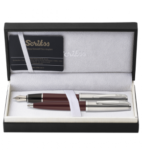 Scrikss Takım Kalem Dolma+Tükenmez Bordo 78