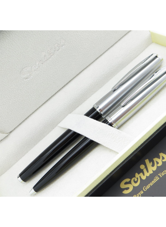Scrikss Takım Kalem Dolma+Tükenmez Siyah 78