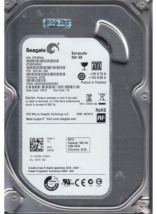 Seagate 500GB ST500DM002 BarraCuda SATA 3.0 7200 RPM 3.5" Harddisk (İthalat) Seagate 500GB ST500DM002 BarraCuda SATA 3.0 7200 RPM 3.5" Harddisk (İthalat)