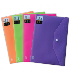 Sensho Çıtçıtlı Dosya Desenli A4 Mor (1 Adet)