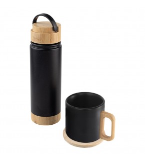 SERENLİ SİYAH 550 ML TERMOS KUPA SETİ