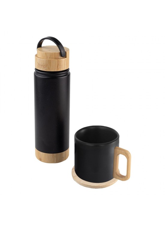 SERENLİ SİYAH 550 ML TERMOS KUPA SETİ
