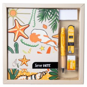 Serve Deep Defter Seti Desenli Kutulu Hardal