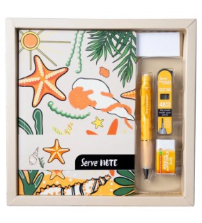 Serve Deep Defter Seti Desenli Kutulu Hardal