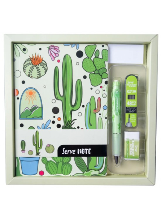 Serve Deep Defter Seti Desenli Kutulu Yeşil Serve Deep Defter Seti Desenli Kutulu Yeşil