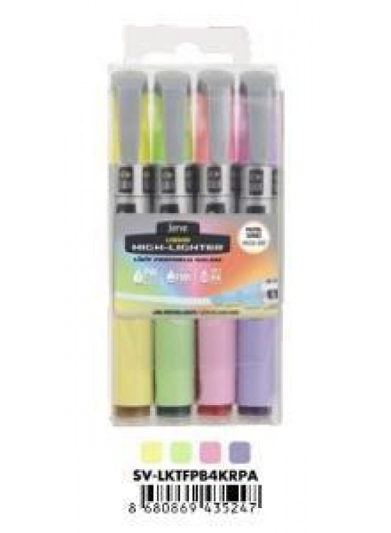 Serve Fosforlu Kalem 4 Renk Pastel SV-LKTFPB4KRPA