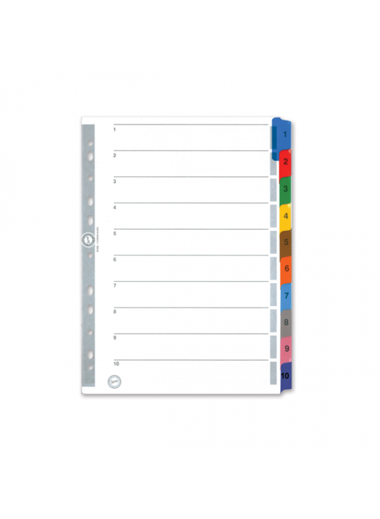 Serve Seperatör 1-10 Rakamlı Renkli A4 SV5524K