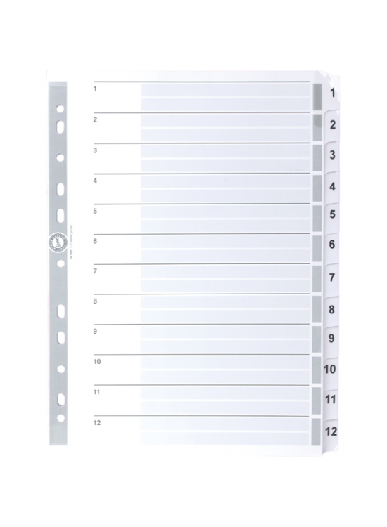 Serve Seperatör 1-12 Rakamlı Kağıt A4 SV5325
