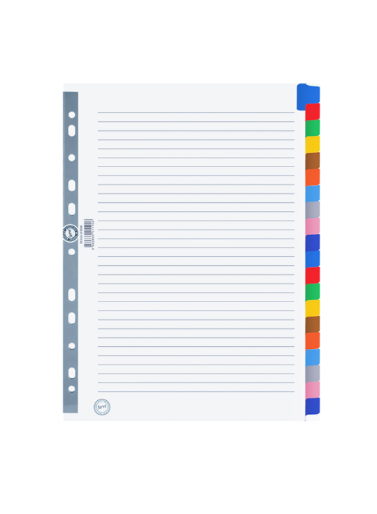 Serve Seperatör 20 Renkli A4 SV-5526/K