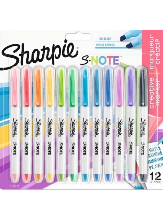 Sharpie Fosforlu Kalem Snote Çok İşlevli Karışık 12 Li Bls