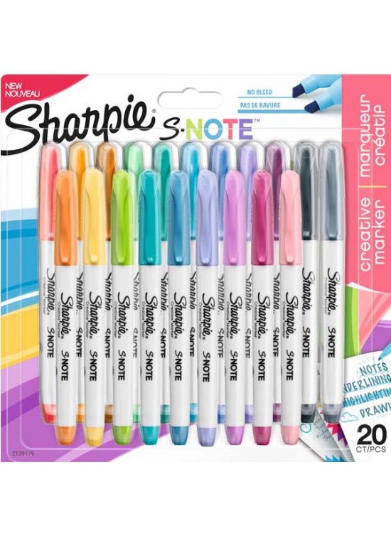 Sharpie Fosforlu Kalem Snote Çok İşlevli Karışık 20 Li Bls
