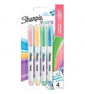 Sharpie Fosforlu Kalem Snote Çok işlevli Kesik Uç 4 Lü Blister