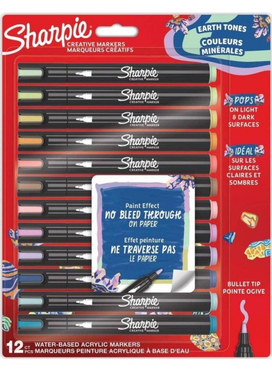 Sharpie Markör Akrilik Doğa Tonları Yuvarlak Uç 12 Li Bl Sh-2213421