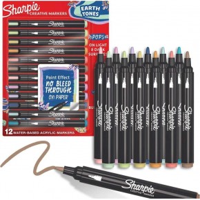 Sharpie Markör Akrilik Doğa Tonları Yuvarlak Uç 12 Li Bl Sh-2213421