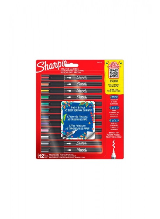 Sharpie Markör Akrilik Fırça Uç 12 Li Bls Sh-2201183 Sharpie Markör Akrilik Fırça Uç 12 Li Bls Sh-2201183
