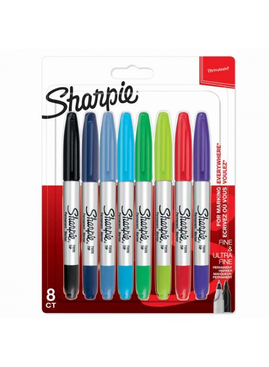 Sharpie Markör Permanent Twin Tip Karışık Renk 8 Li Blisterli