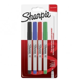 Sharpie Markör Permanent Ultra Fine Süper İnce Uç 4 Lü Renk Blisterli 1985879