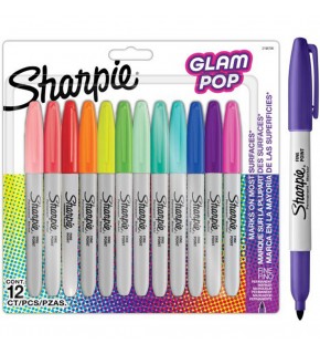 Sharpie Permanent Markör Fine Glam Pop 12 Li Bls