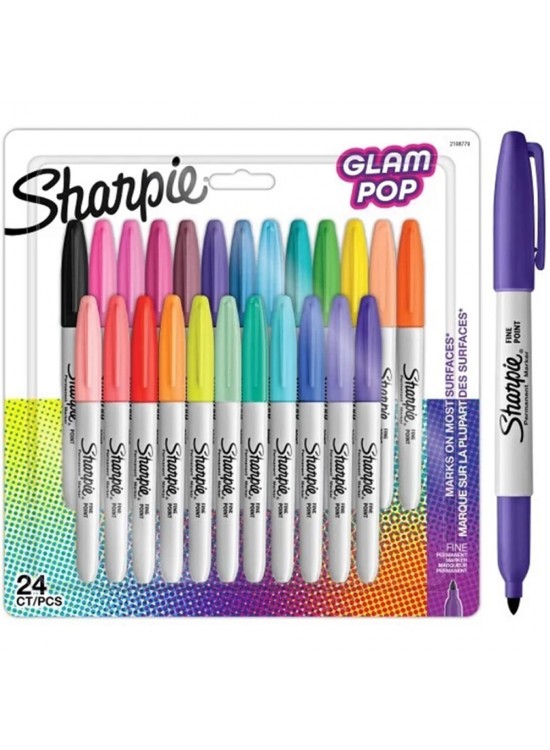 Sharpie Permanent Markör Fine Glam Pop 24 Lü Bls