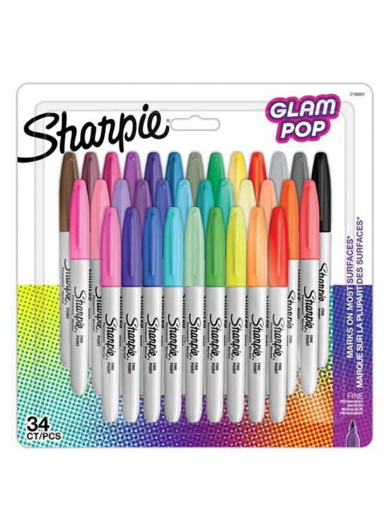 Sharpie Permanent Markör Fine Glam Pop 34 Lü Bls Sharpie Permanent Markör Fine Glam Pop 34 Lü Bls