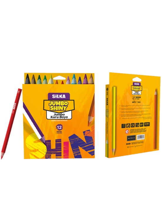 Silka Jumbo Üçgen Kuru Boya 12 Li