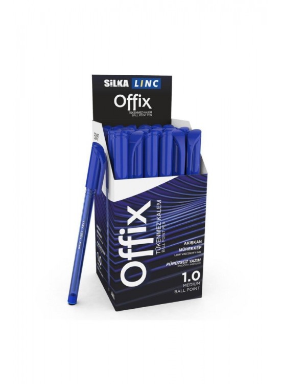 Silka Lınc Offix  Tükenmez Kalem 1 MM Mavi 50 Adet
