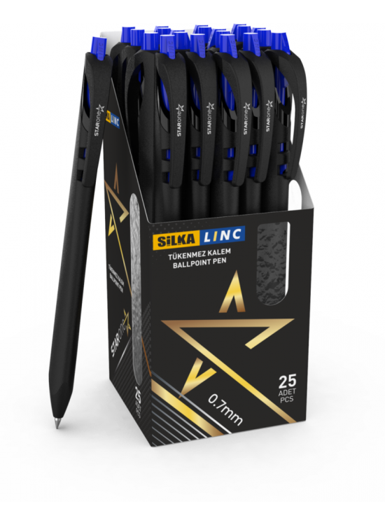 Silka Lınc Tükenmez Kalem Starone 0,7 MM Mavi 25 Li
